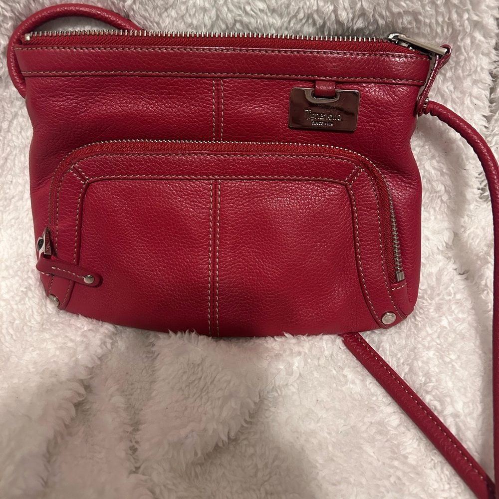 Small Red Tignanello Leather Crossbody Purse